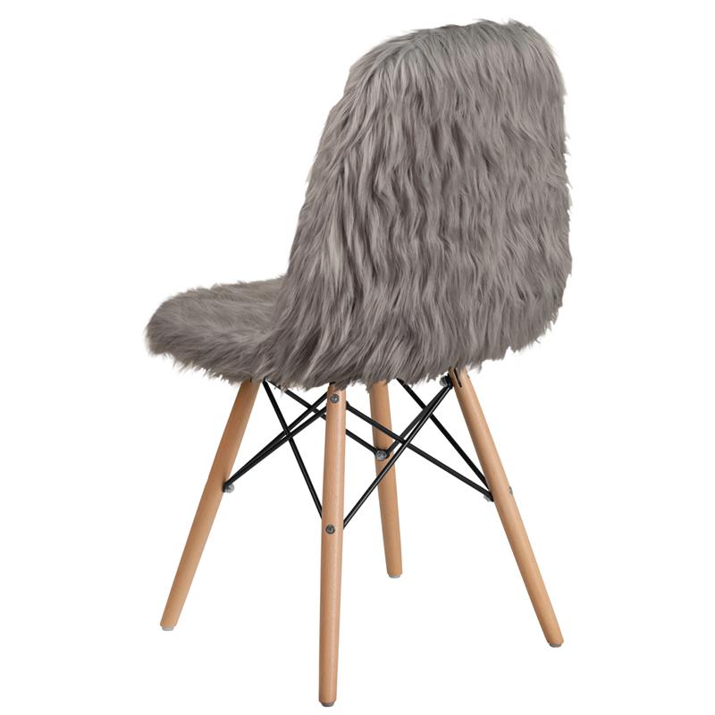 Shaggy Dog Charcoal Gray Accent Chair. Picture 3