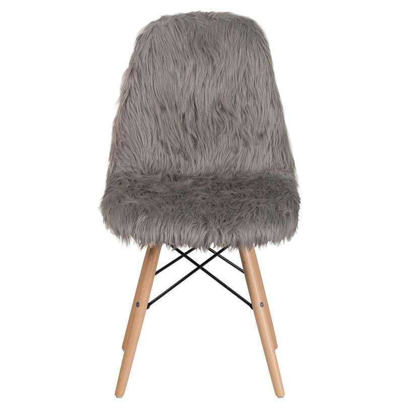 Shaggy Dog Charcoal Gray Accent Chair. Picture 4