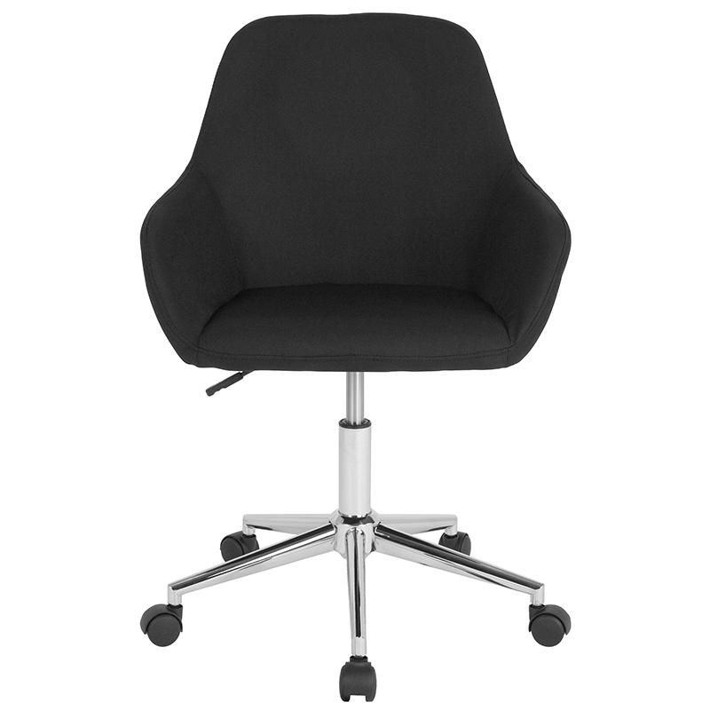 Home and Office Mid-Back Chair in Black Fabric. Picture 4