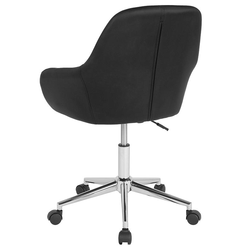 Cortana Home and Office Mid-Back Chair in Black LeatherSoft. Picture 3