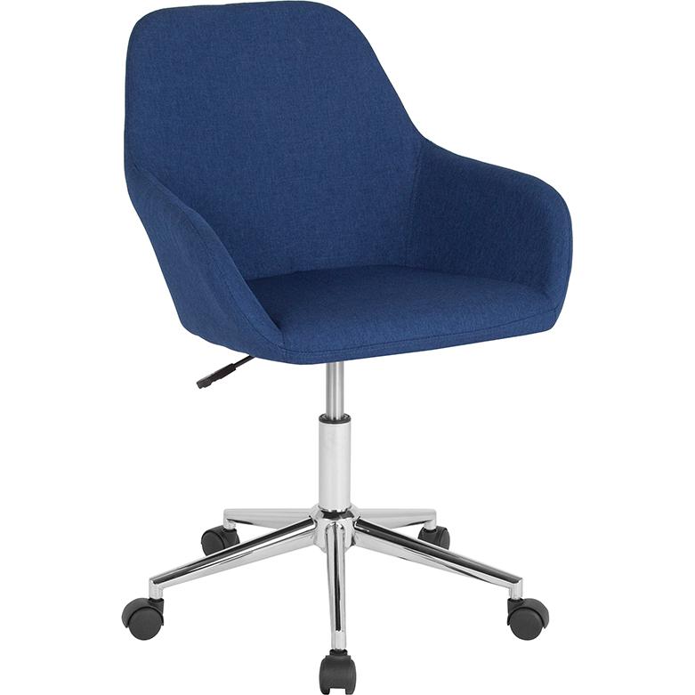 Cortana Home and Office Mid-Back Chair in Blue Fabric. The main picture.