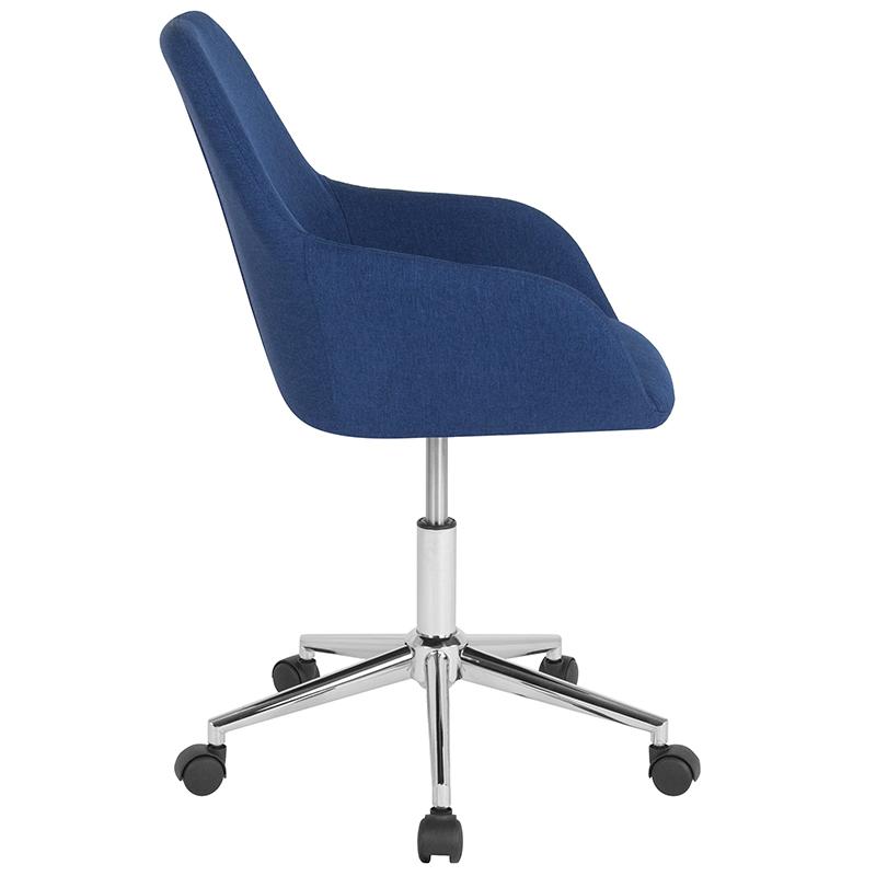 Cortana Home and Office Mid-Back Chair in Blue Fabric. Picture 2
