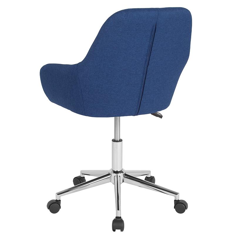 Cortana Home and Office Mid-Back Chair in Blue Fabric. Picture 3