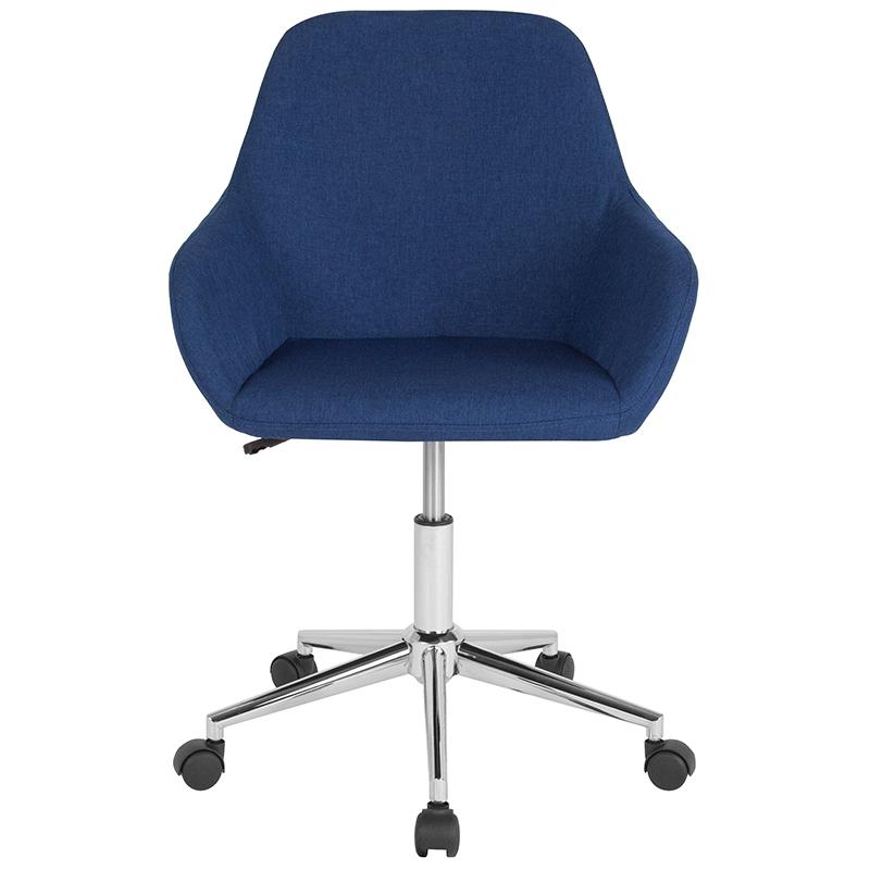 Cortana Home and Office Mid-Back Chair in Blue Fabric. Picture 4
