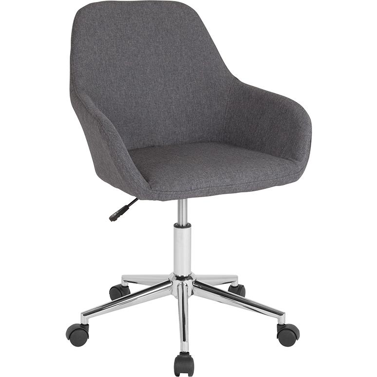 Cortana Home and Office Mid-Back Chair in Dark Gray Fabric. Picture 1
