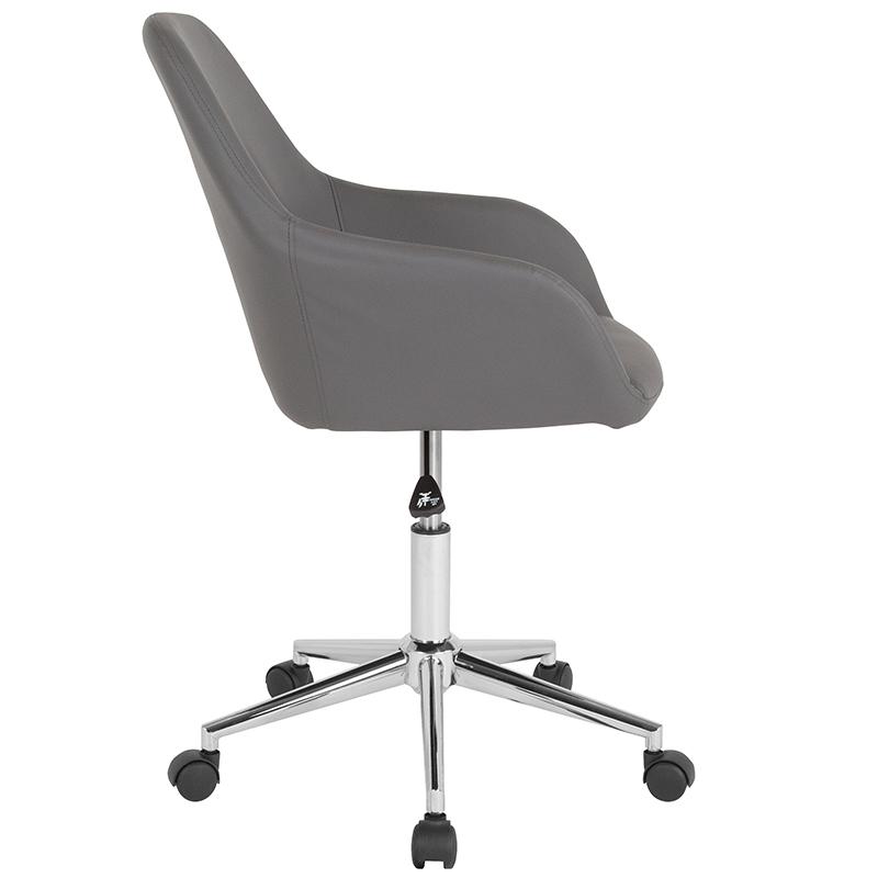 Cortana Home and Office Mid-Back Chair in Gray LeatherSoft. Picture 2