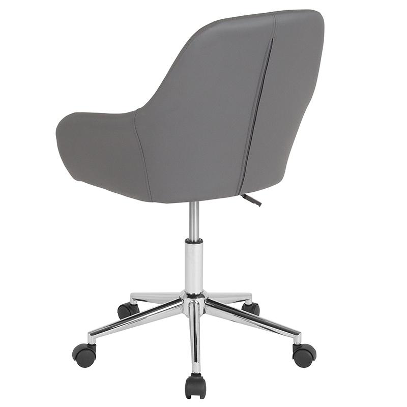 Cortana Home and Office Mid-Back Chair in Gray LeatherSoft. Picture 3