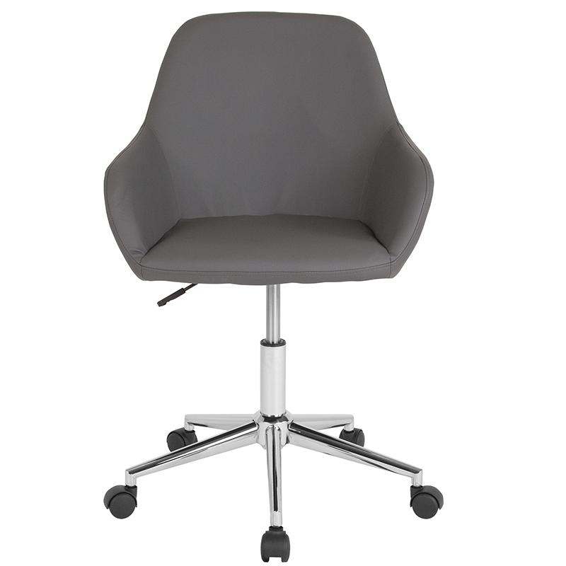 Cortana Home and Office Mid-Back Chair in Gray LeatherSoft. Picture 4