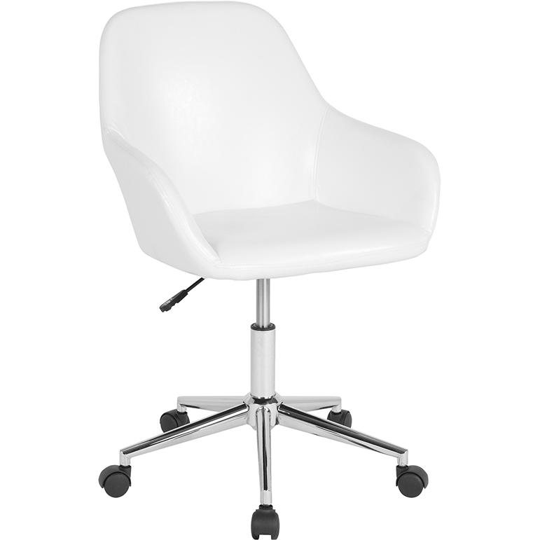 Cortana Home and Office Mid-Back Chair in White LeatherSoft. The main picture.