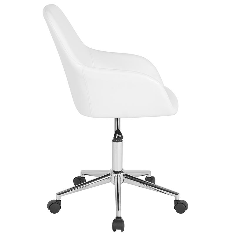 Cortana Home and Office Mid-Back Chair in White LeatherSoft. Picture 2