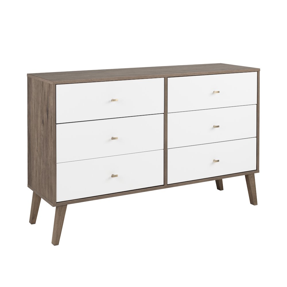 Milo 6-drawer Dresser, Drifted Gray and White. Picture 1