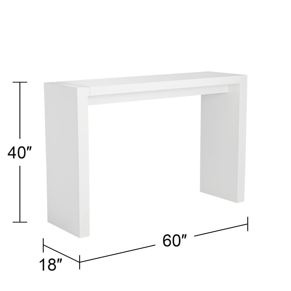 Mdf Lacquered Bar Table, 60"X18"X40",White. Picture 2