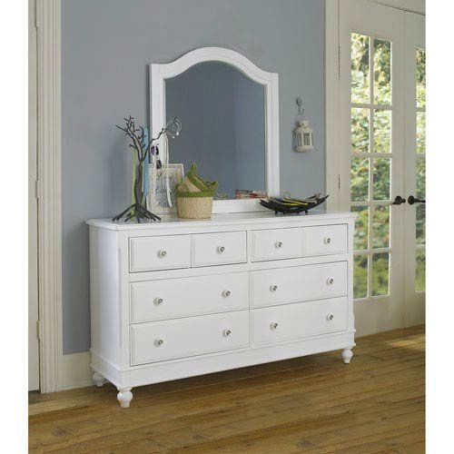 Lake House 8 Drawer Dresser w/ Mirror White. Picture 1