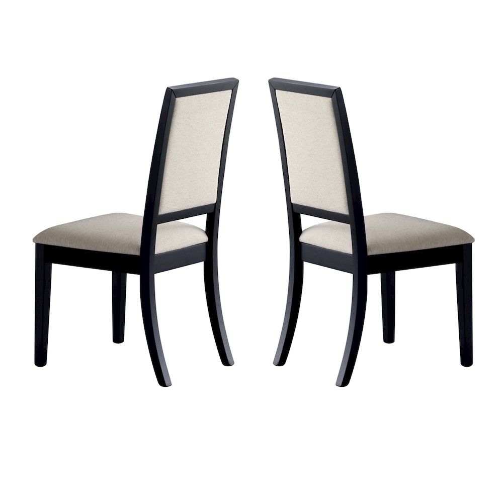 Louise Upholstered Dining Side Chairs Black and Cream (Set of 2). Picture 1