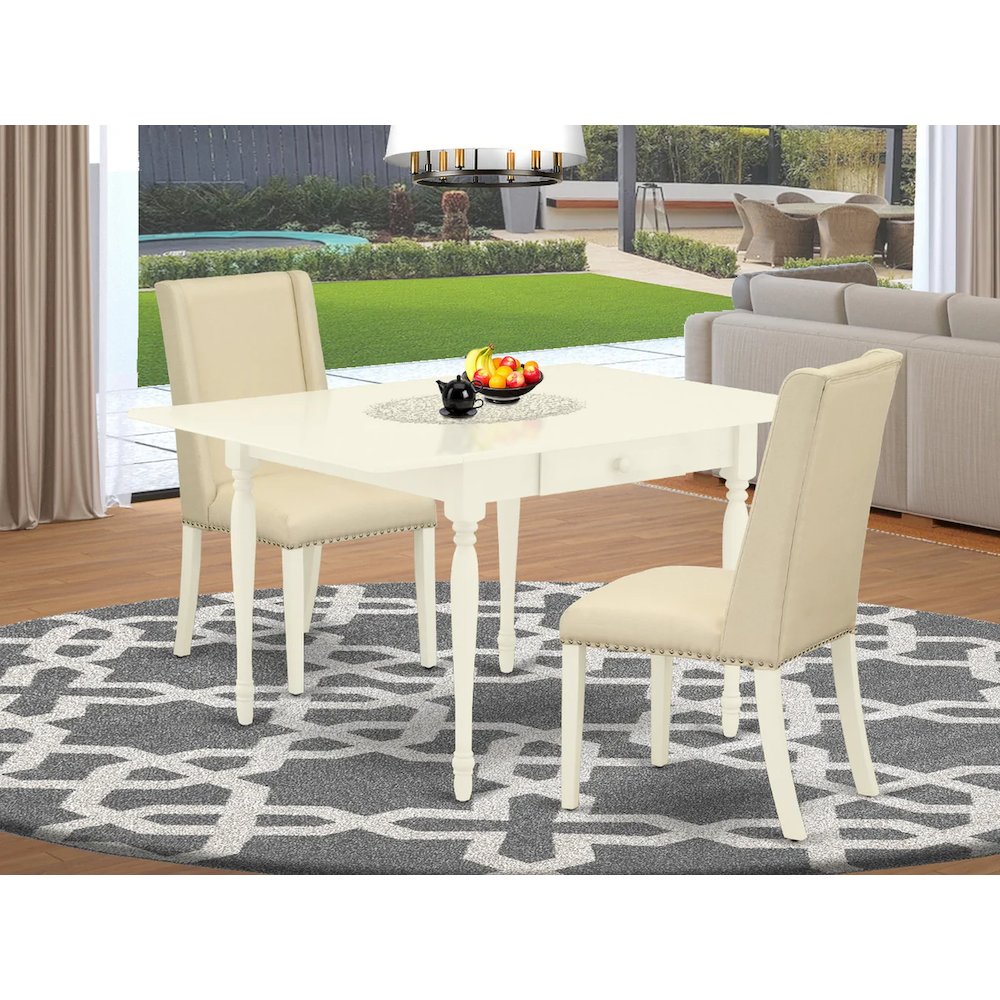 Dining Room Set Linen White, MZFL3-LWH-01. Picture 6