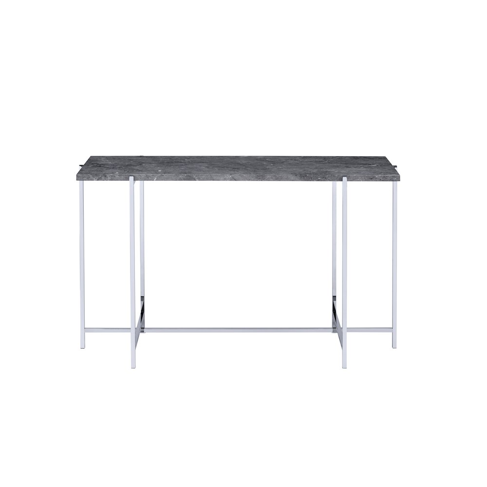 Adelae Sofa Table, Faux Marble & Chrome. Picture 2