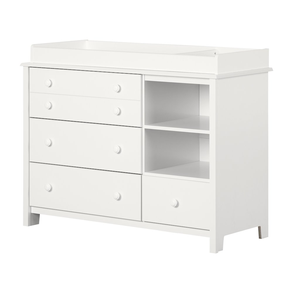 South Shore Little Smileys Changing Table with Removable Changing Station, Pure White. Picture 1