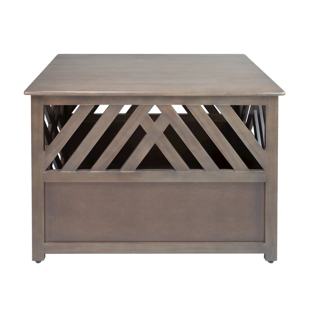 Modern Lattice Wooden Pet Crate End Table. Picture 4