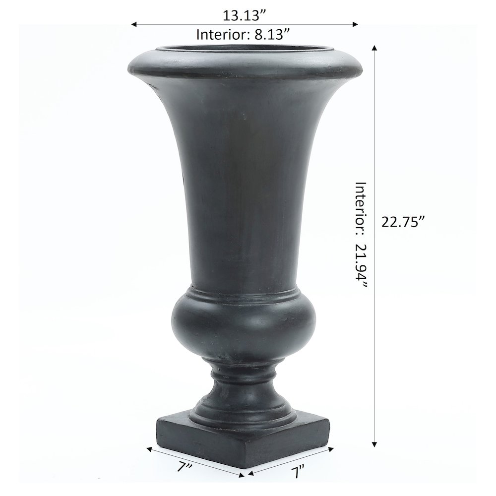 LuxenHome 22.75" H Gray Slim MgO Urn Planter. Picture 9