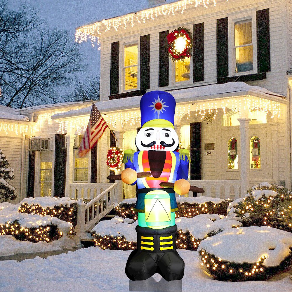 7Ft Nutcracker Dummer Inflatable with LED Lights. Picture 6