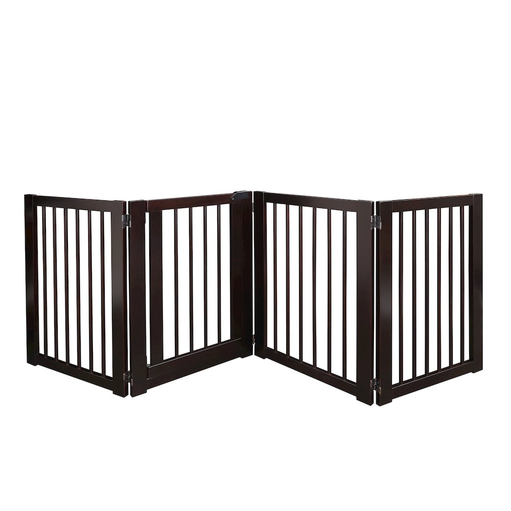 American Trails Free Standing Pet Gate with Door-Espresso. Picture 1