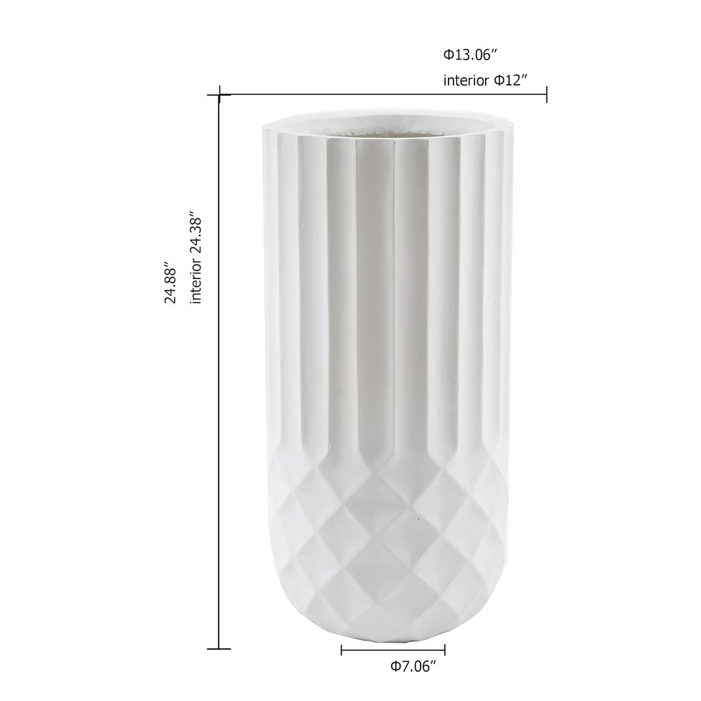 24.6in. H Tall White MgO Planter. Picture 5