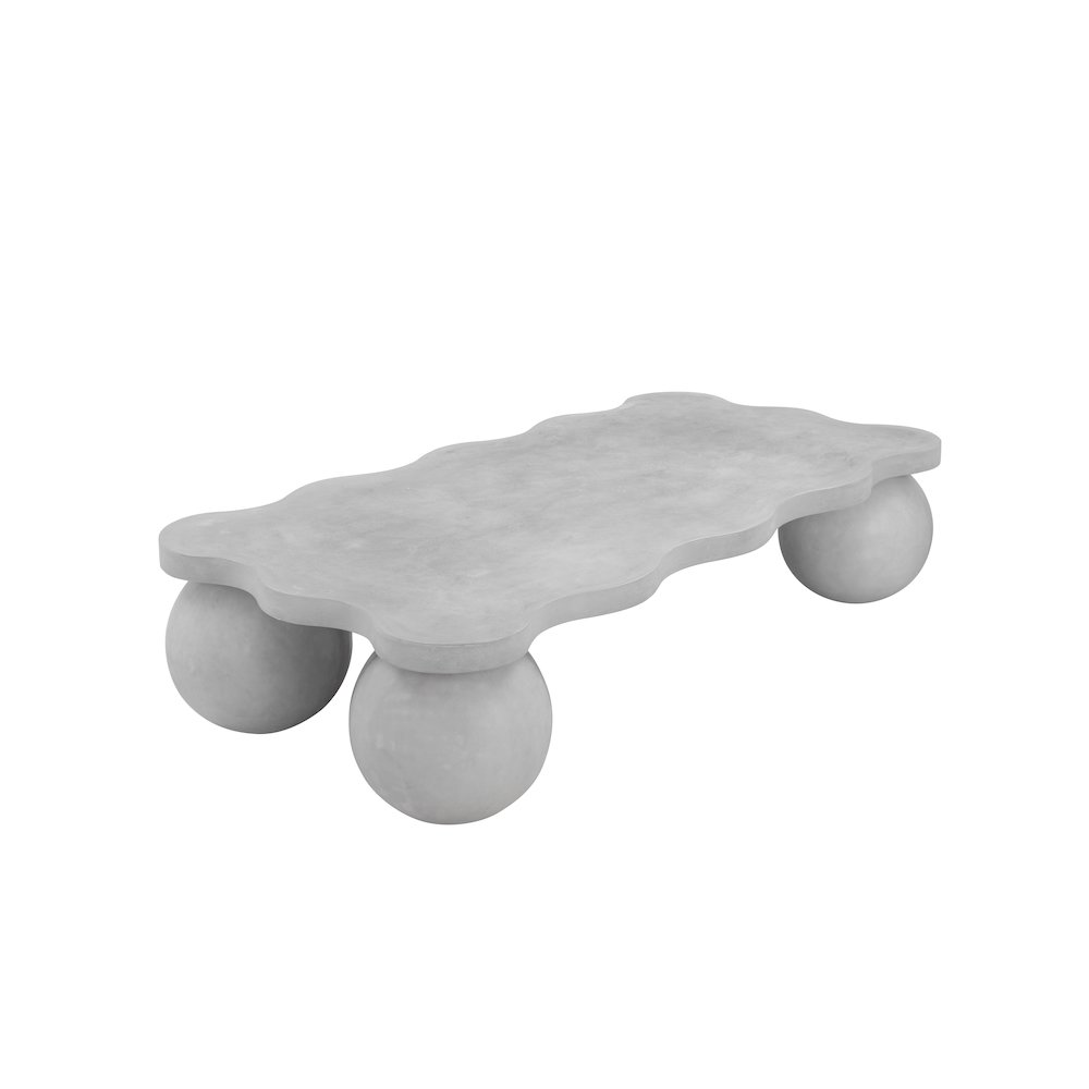 Dani Curvy Coffee Table Large in Light Gray Concrete. Picture 2