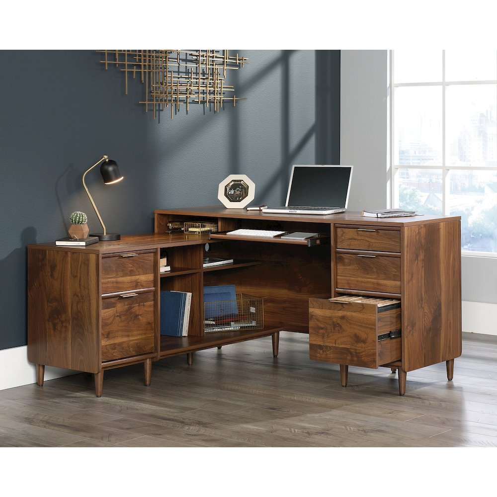 Clifford Place L-Shaped Desk Walnut A2. Picture 2