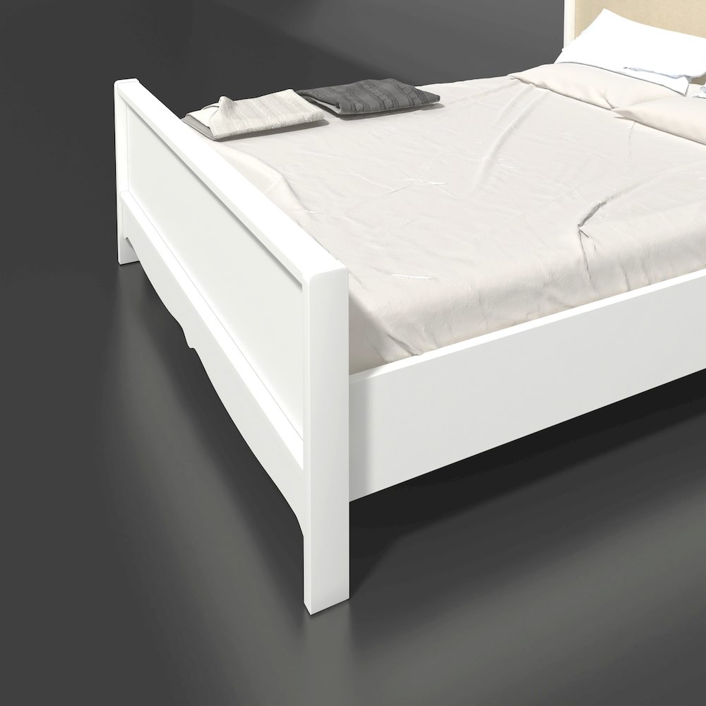 Biscayne Queen Bed with Slat Roll, White/Textile Beige. Picture 7