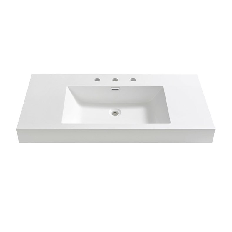Mezzo 40 White Integrated Sink Countertop
