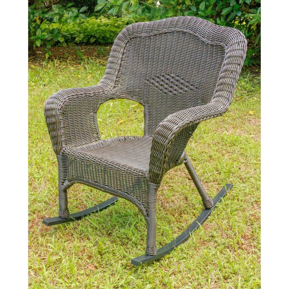 Maui Camelback Resin Wicker/ Steel Outdoor Rocking Chair (Set of 1) - Antique Pecan. Picture 1