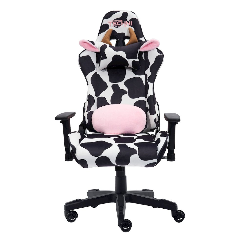 TS85 COW Print LUXX Series Gaming Chair. Picture 2