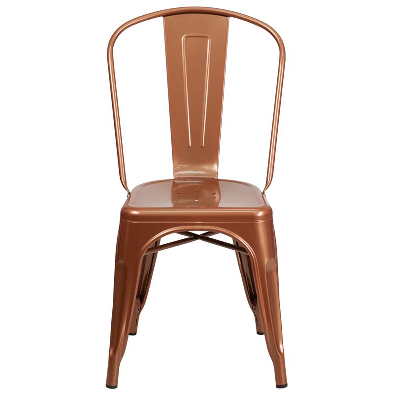 Commercial Grade Copper Metal Indoor-Outdoor Stackable Chair. Picture 4