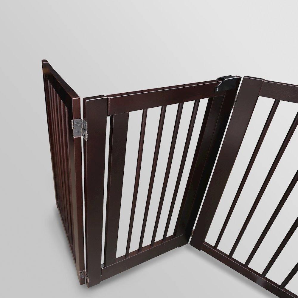 American Trails Free Standing Pet Gate with Door-Espresso. Picture 6