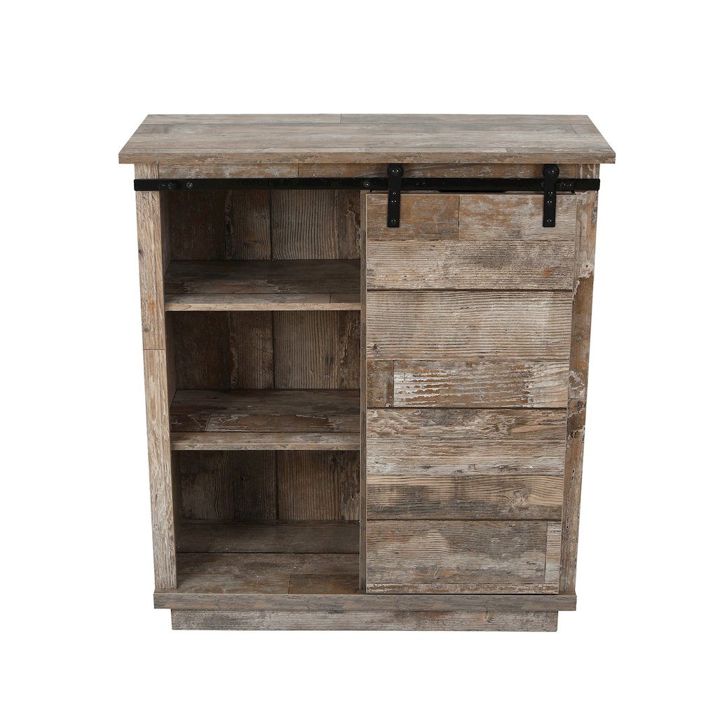 Rustic Wood 4-Drawer 1-Sliding Door Storage Cabinet. Picture 6