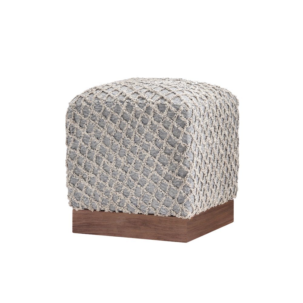 Evolution by Crestview Lauren Fabric Wood and Fabric Stool in Gray. Picture 1