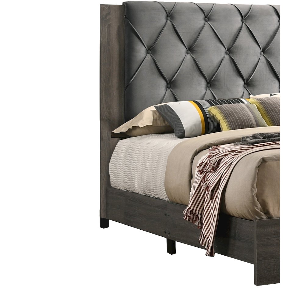 Madelyn California King Bed in Walnut Grey. Picture 2