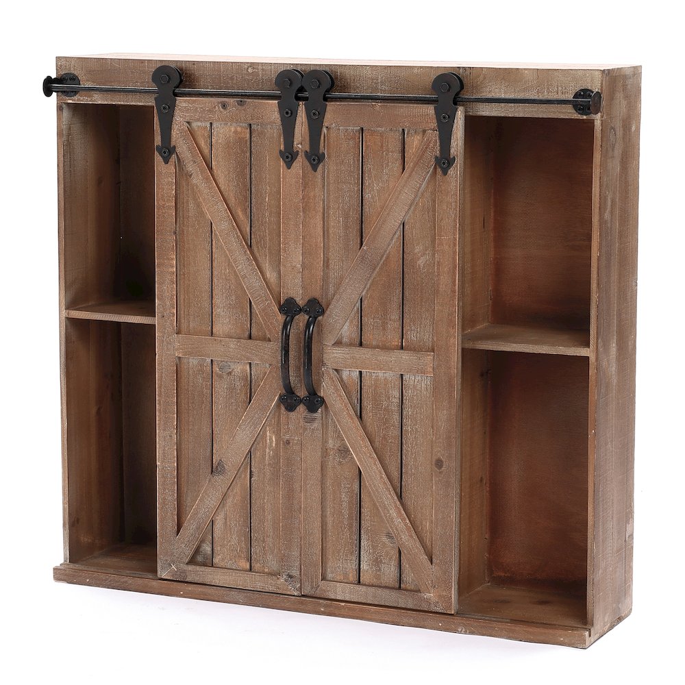 Farmhouse Wood Storage Two Sliding Doors Wall Cabinet. Picture 5