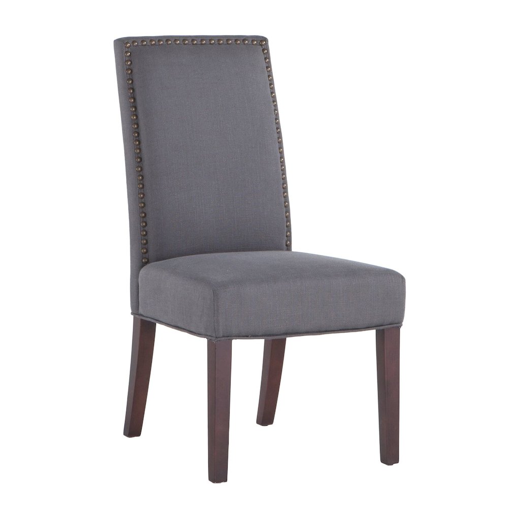 Jona Dark Gray Linen Dining Chairs, Set of 2. Picture 5