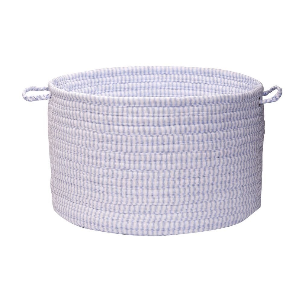 Ticking Solids Blue 18"x12" Basket. Picture 1