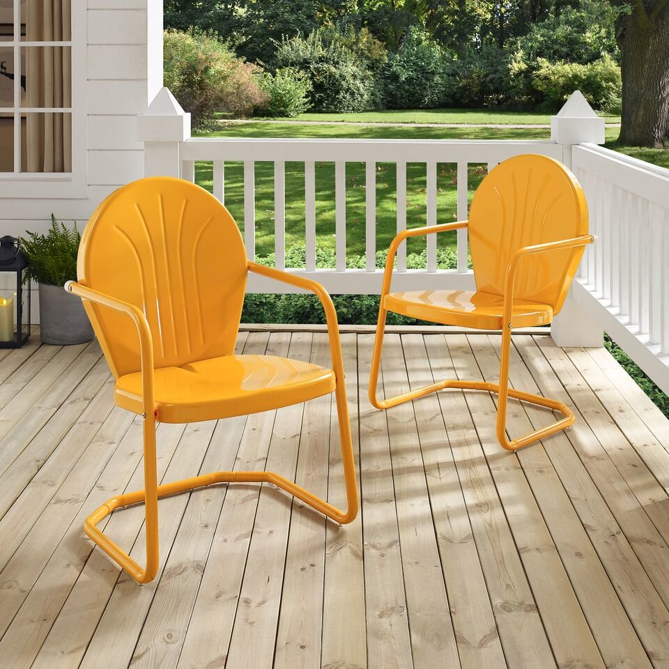 Griffith Outdoor Metal Armchair Tangerine Gloss. Picture 11