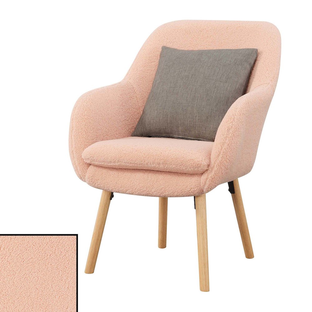 Take a Seat Charlotte Sherpa Accent Chair, Sherpa Blush. Picture 3