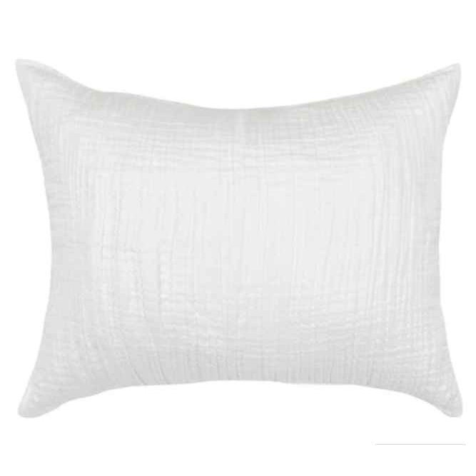 Camille White Linen Sham. Picture 1