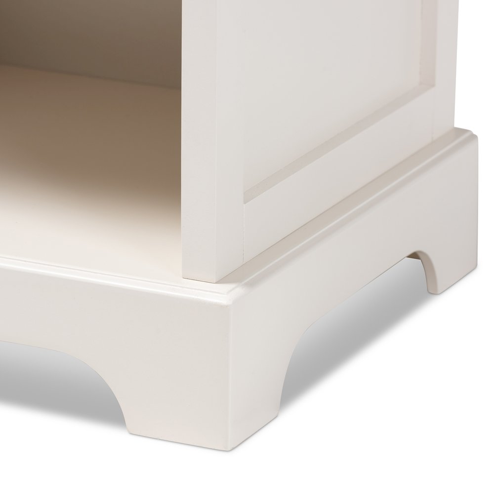 Baxton Studio Chase Modern Transitional White Finished 1Drawer Wood Nightstand. Picture 1