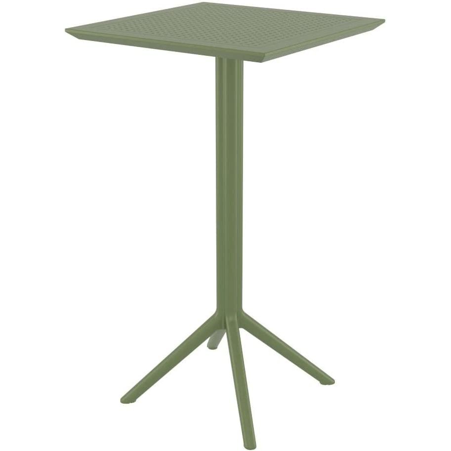 Sky Square Folding Bar Table 24 inch Olive Green. Picture 1
