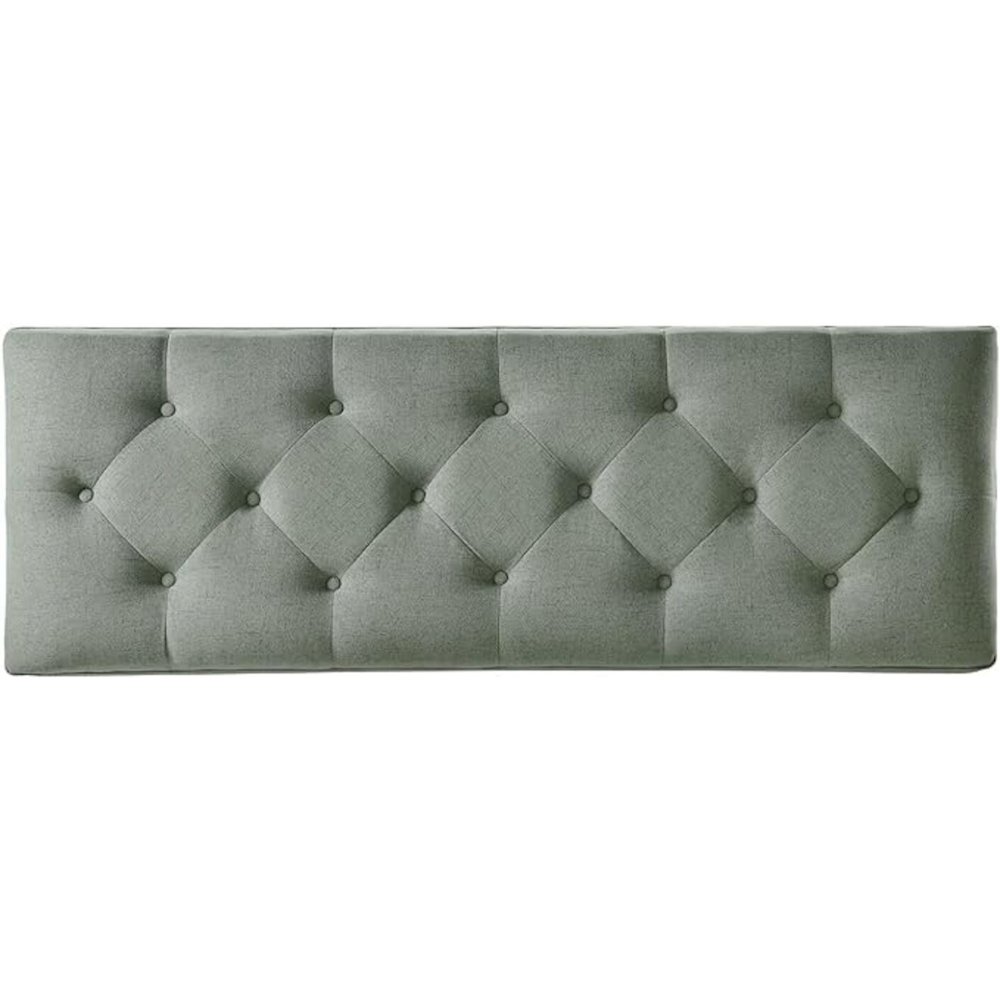 Picket House Furnishings Aris Tufted Upholstered Bench in Charcoal. Picture 3