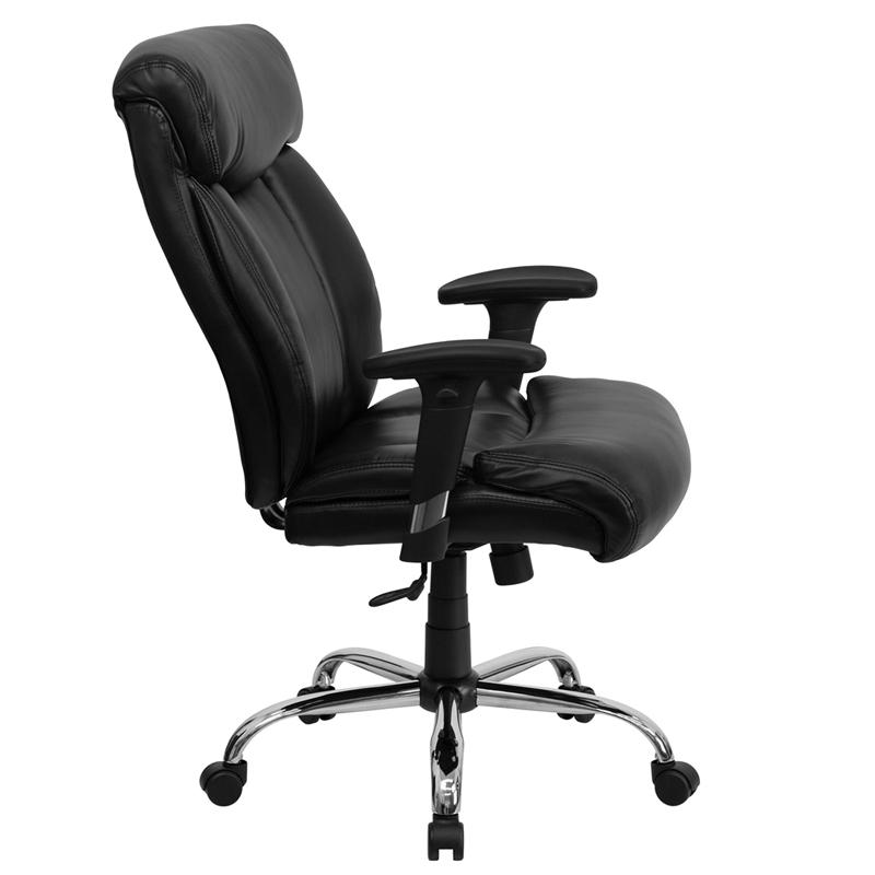 HERCULES Series Big & Tall 400 lb. Rated Black LeatherSoft Executive Ergonomic Office Chair with Full Headrest & Arms. Picture 2
