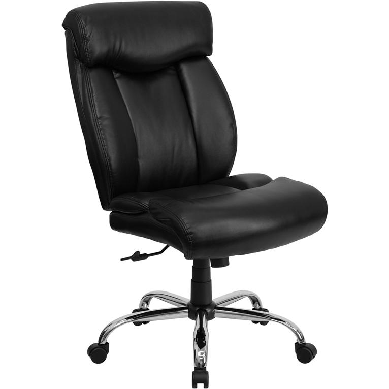 HERCULES Series Big & Tall 400 lb. Rated Black LeatherSoft Executive Ergonomic Office Chair with Full Headrest. The main picture.