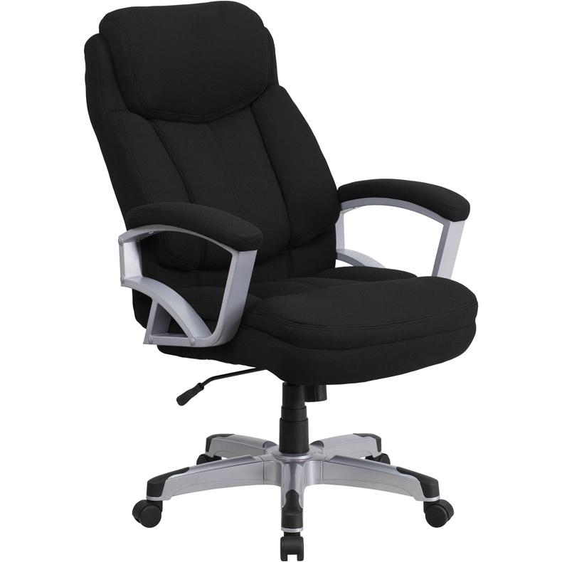 HERCULES Series Big & Tall 500 lb. Rated Black Fabric Executive Swivel Ergonomic Office Chair with Arms. The main picture.