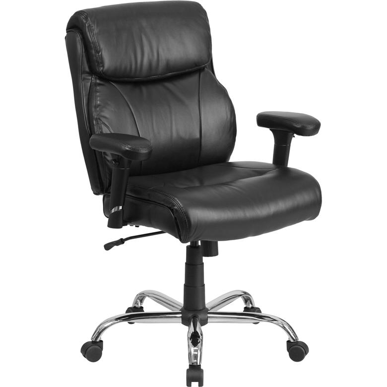 400 lb. Rated Black Task Office Chair with Clean Line Stitching and Arms. Picture 1